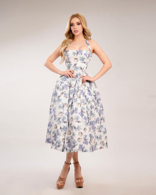 Vestido garden blue