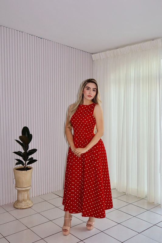 Vestido polka red