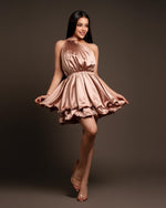 Vestido brown gold