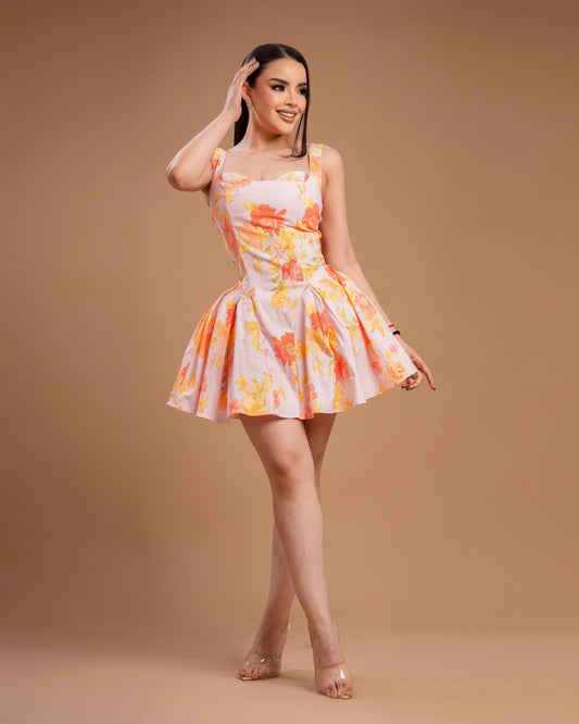 Vestido rosa con flores