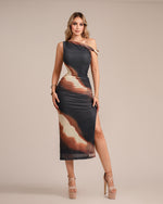 Vestido mesh coffee