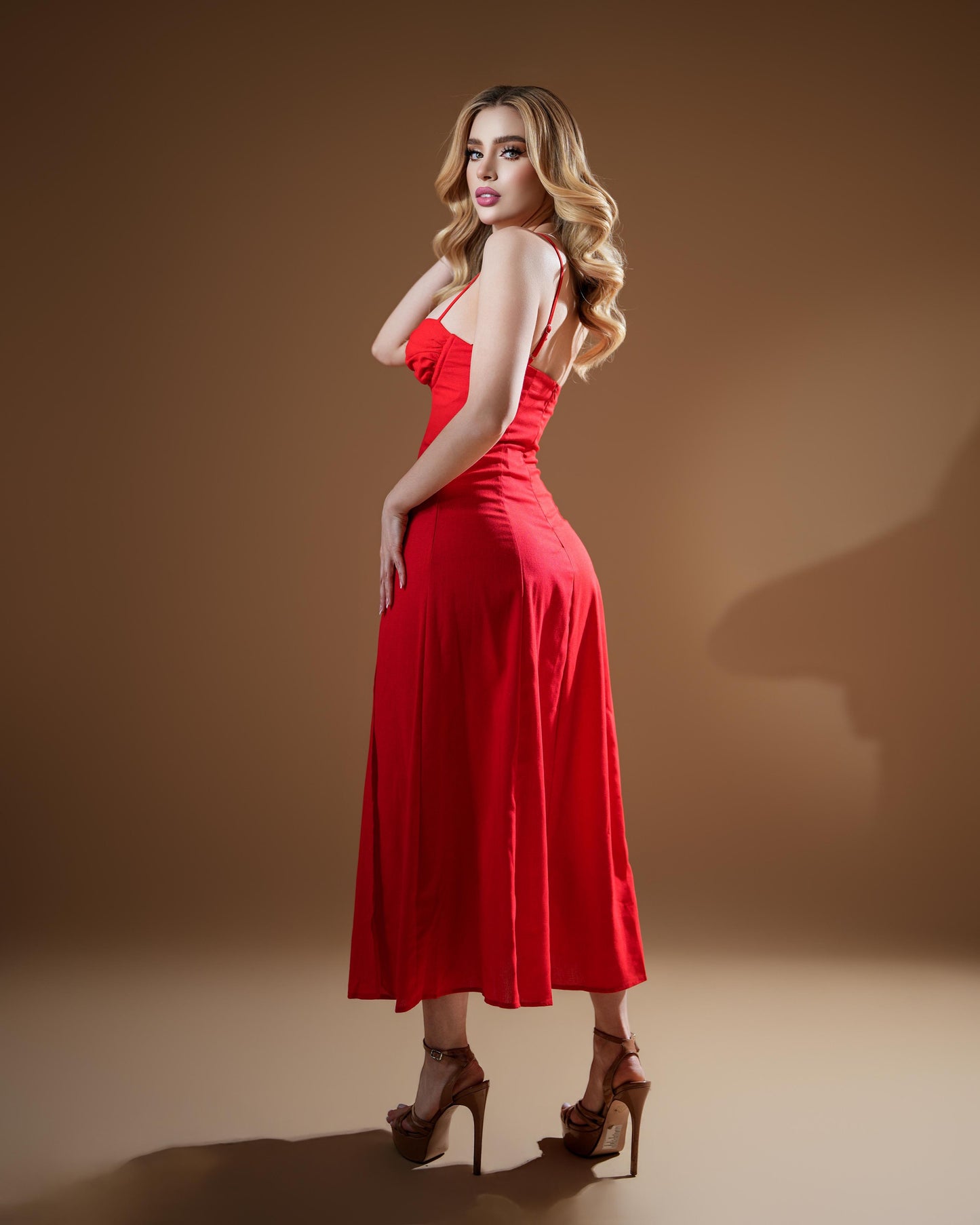 Vestido midi red