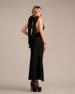 Vestido halter bun black