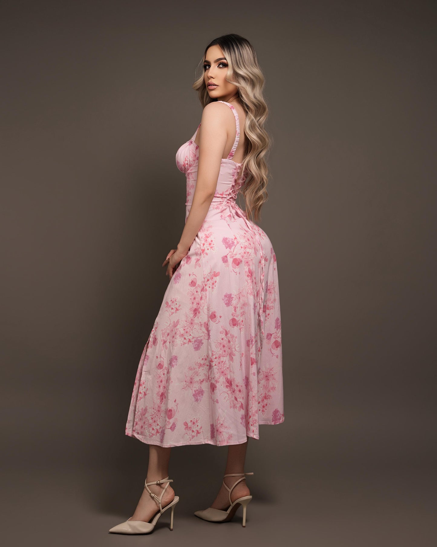 Vestido midi pink