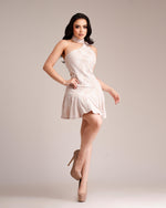 Vestido halter lace white