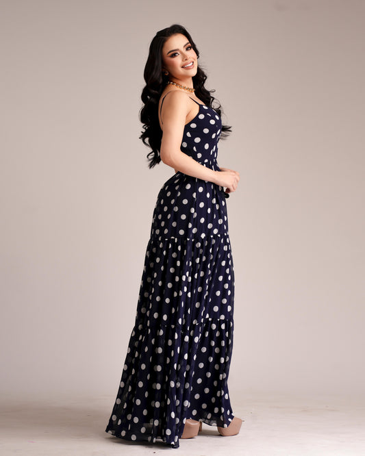 Vestido Polka Blue