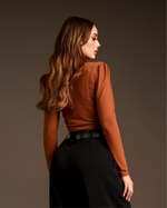 Blusa bow tie brown