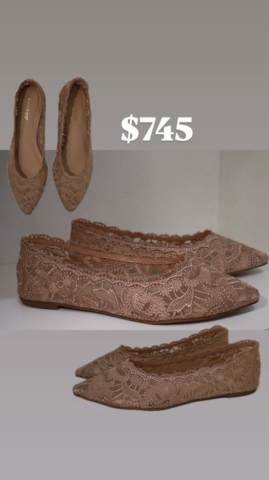 Ballerinas lace beige