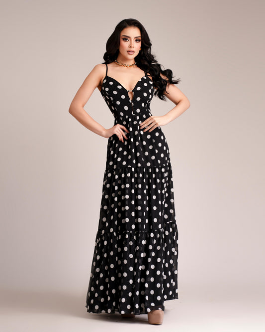 Vestido polka black