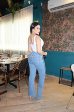 Pantalón con rayas azul