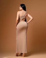 Vestido beige largo