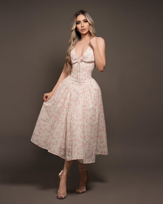 Vestido midi flower