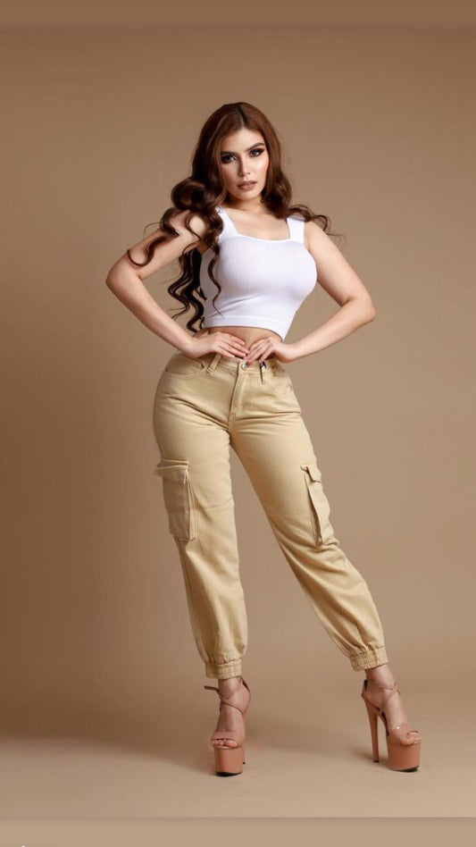 Pantalon cargo khaki