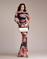Vestido black flowers